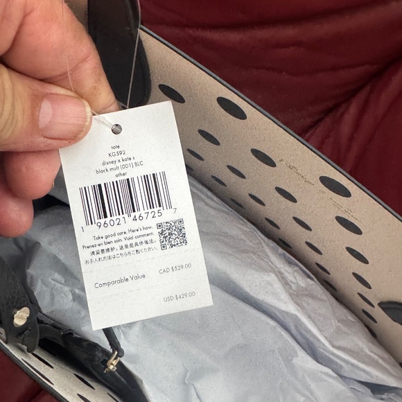 NWT-Kate Spade Disney Minnie Mouse Tote Handbag - Reversable - Picture 3 of 7